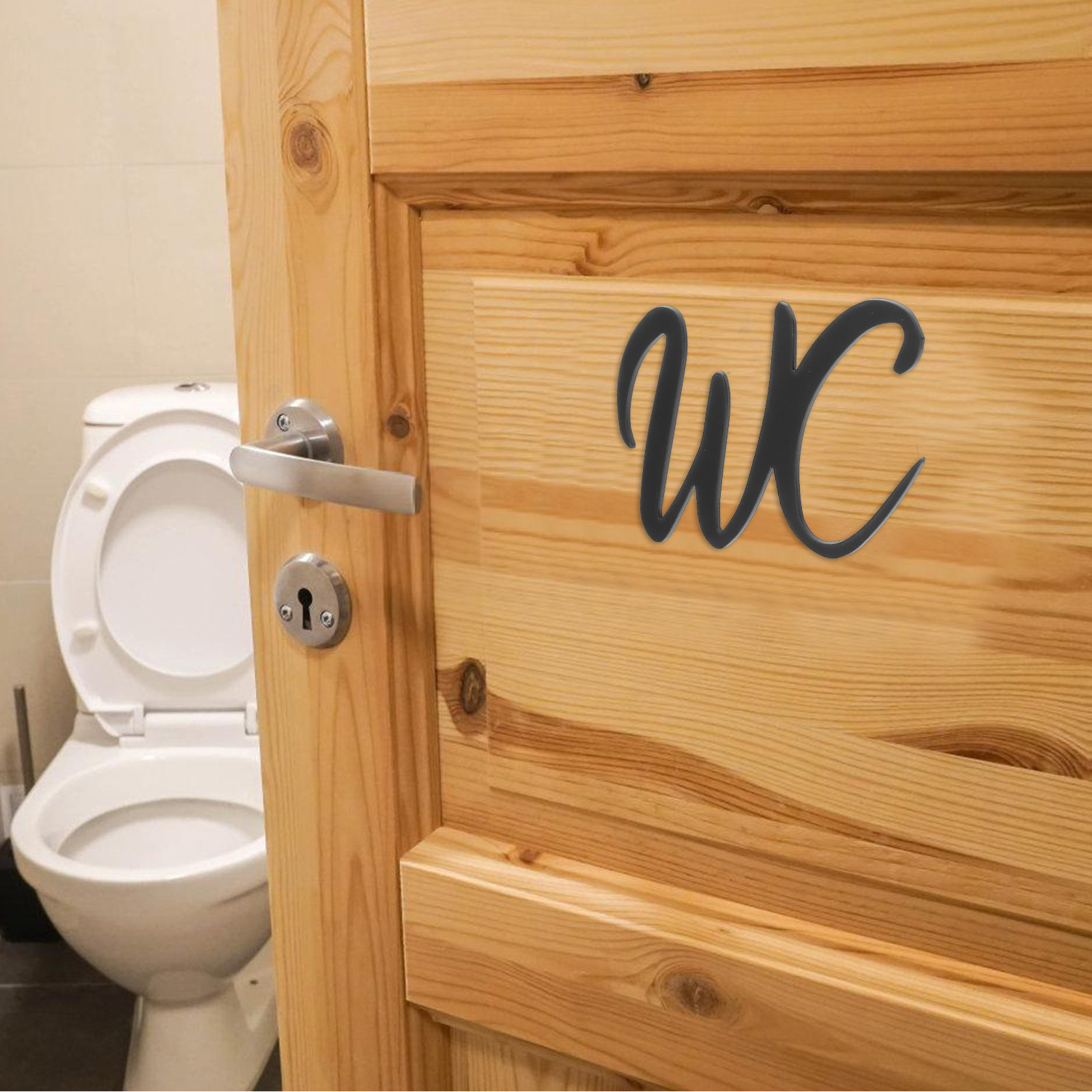 Home Bathroom Door Signs - Self-Adhesive Bathroom Sign Toilet Door Sign