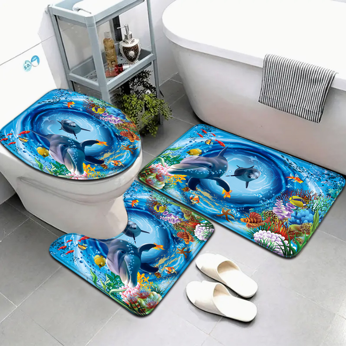 Zara Home Bathroom Set - Underwater World Whirlpool Dolphin Bathroom Set