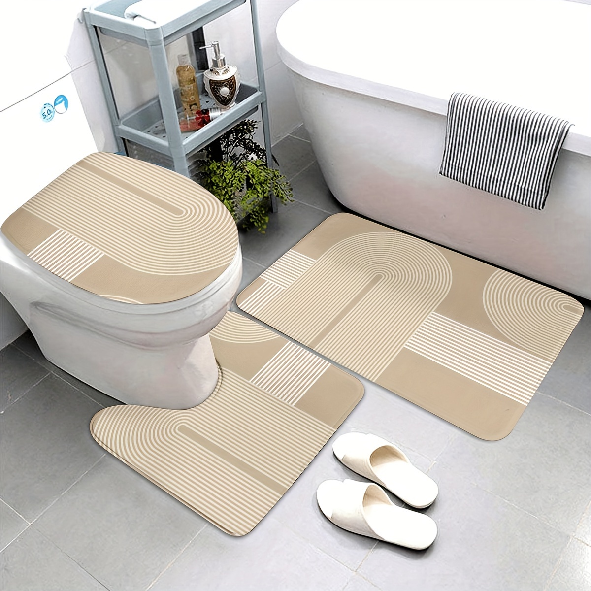 Zara Home Bathroom Set - 3 Piece Scandinavian Bathroom Mat Set