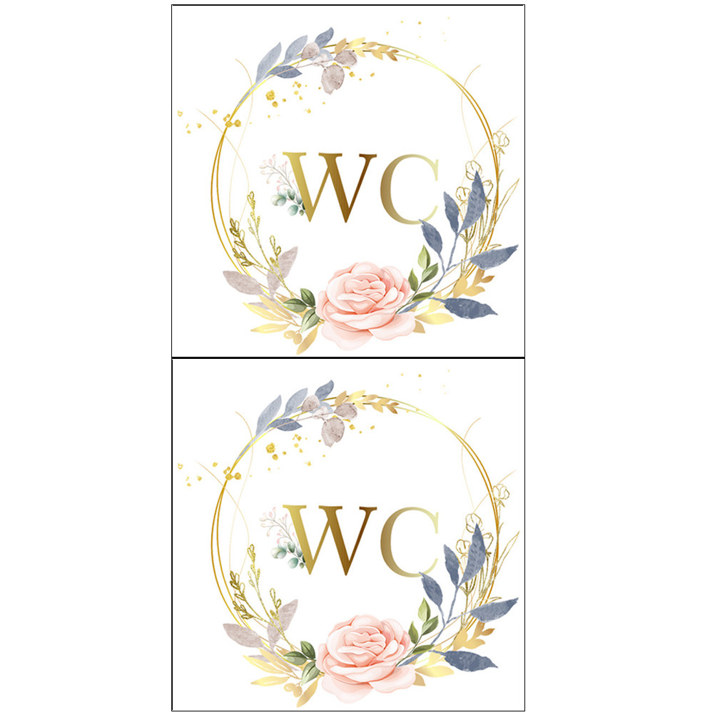 Home Bathroom Door Signs - 2Pcs Wall Stickers PVC Self adhesive