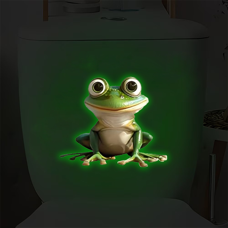 Home Outlet Bathroom - Glow-In-The-Dark Toilet Sticker Frog Bathroom Wall