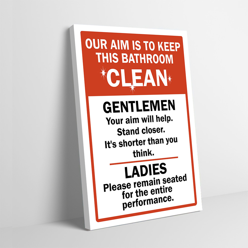 Home Bathroom Etiquette - Funny Bathroom Etiquette Poster Customizable Printed