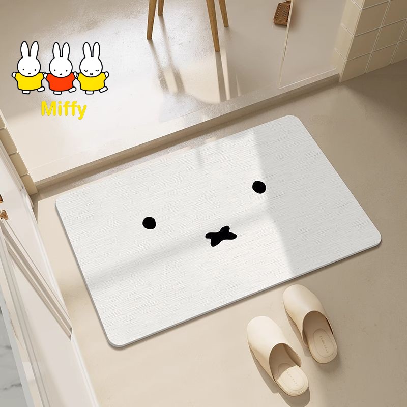 Home Bathroom Mats - Kawaii Miffy Floor Mat Simple Toilet