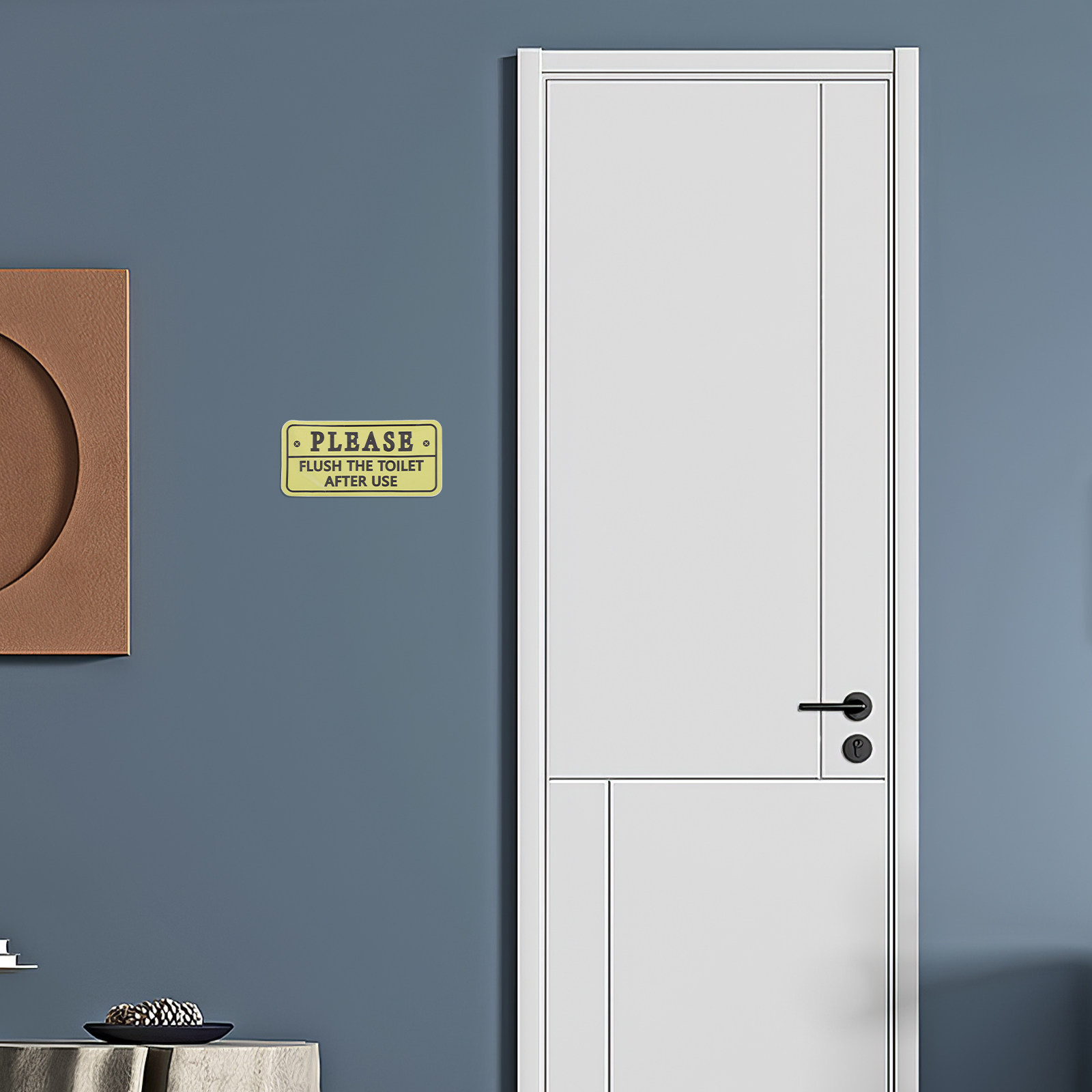 Home Bathroom Etiquette - 2Pcs Waterproof Please Flush Toilet Sticker