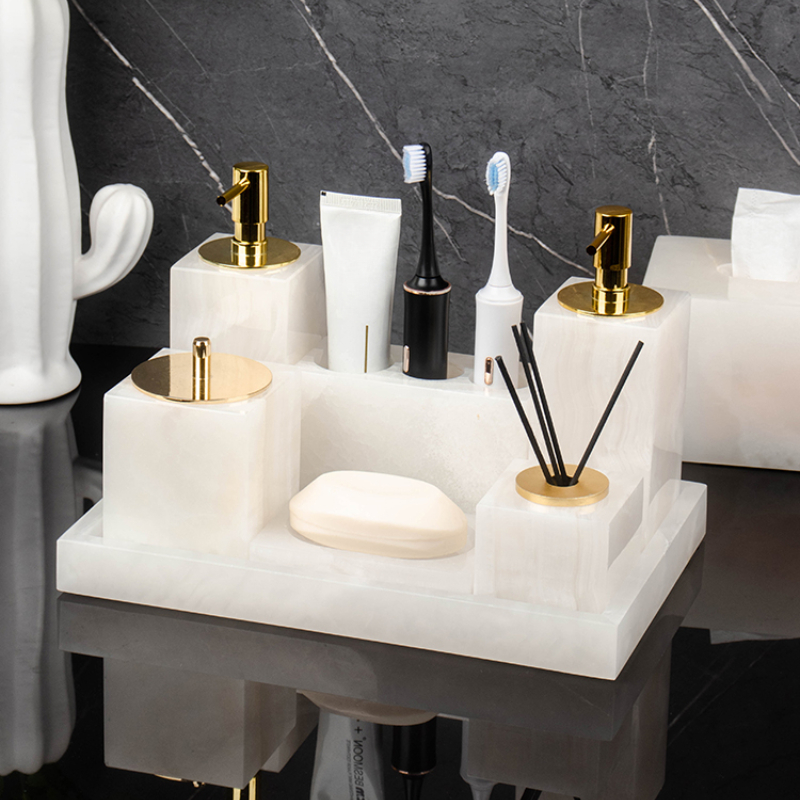 Zara Home Bathroom Set - 1pc Marble Toiletries Separate Bottle of