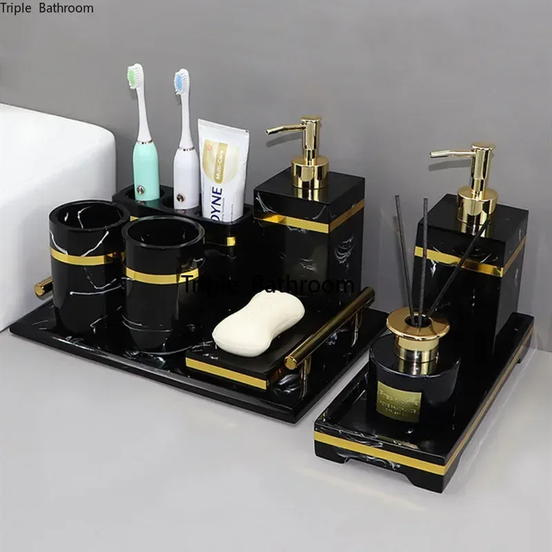 Zara Home Bathroom Set - 1pc Light Luxury Bathroom Toiletry Resin