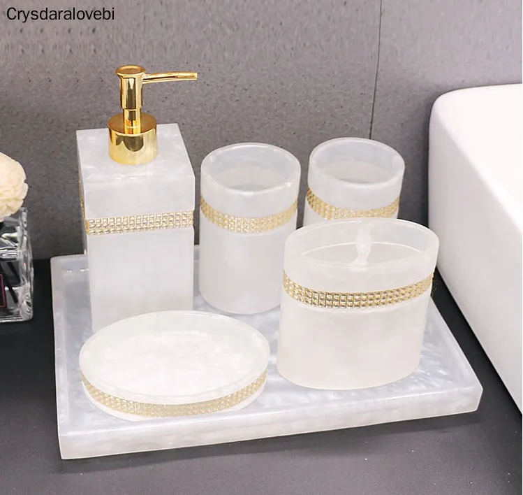 Zara Home Bathroom Set - Nordic Resin Bathroom Accessories Set Tray