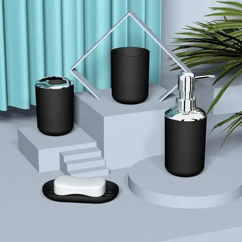 4pcs Bathroom Set, Plastic Gif - Zara Home Bathroom Set บทวิจารณ์และราคา