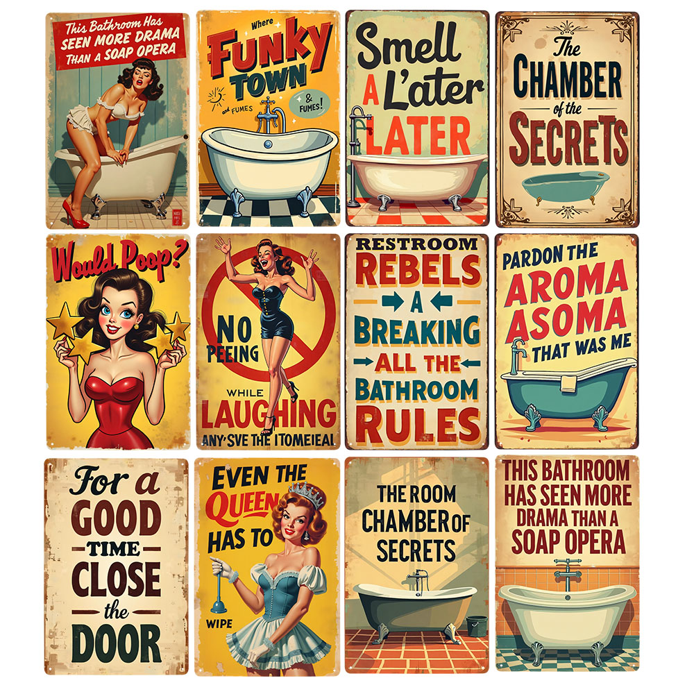 Funny Bathroom Rules Vintage M - Home Bathroom Decor Ideas บทวิจารณ์และราคา