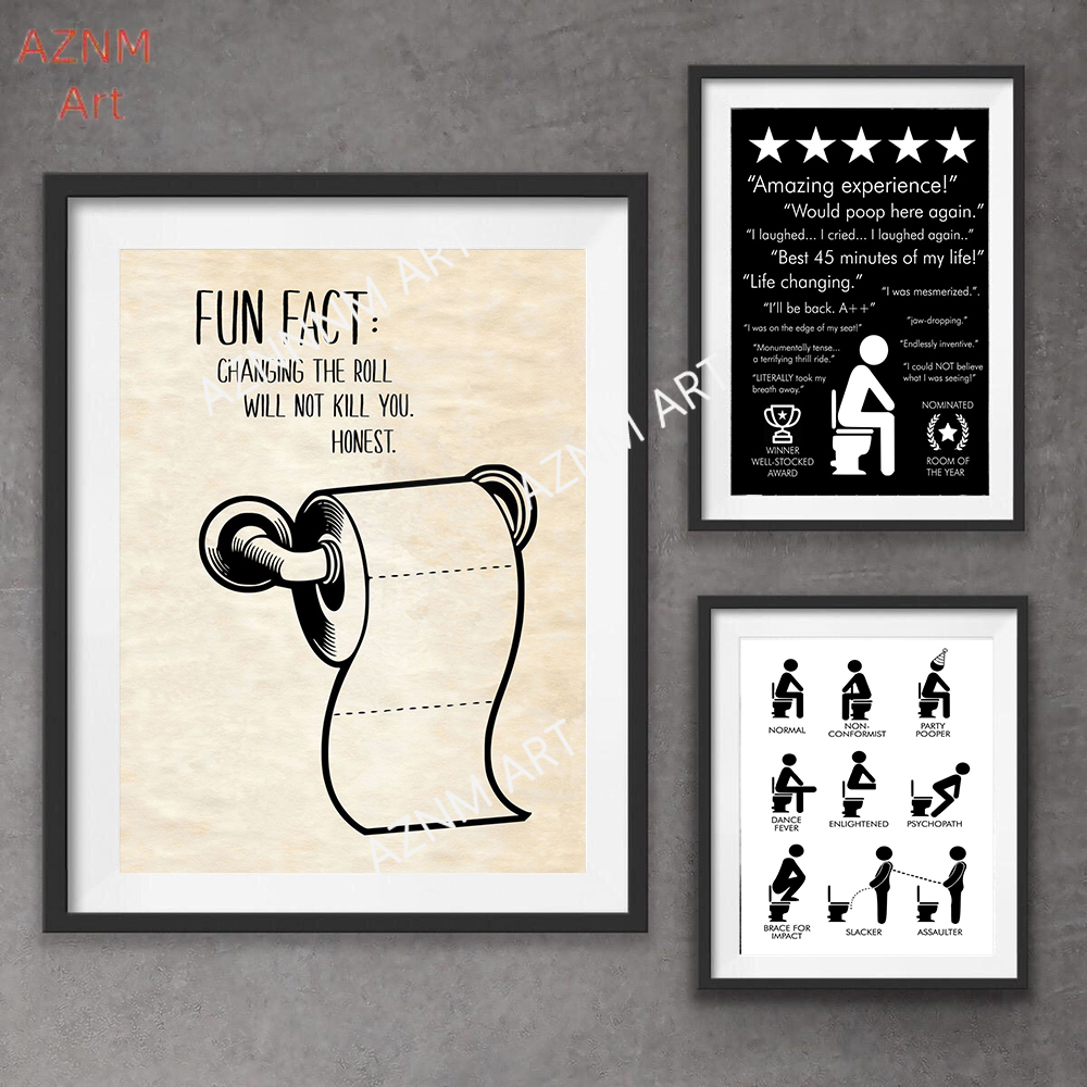 Wall Art Canvas Painting Funny - Home Bathroom Pictures บทวิจารณ์และราคา