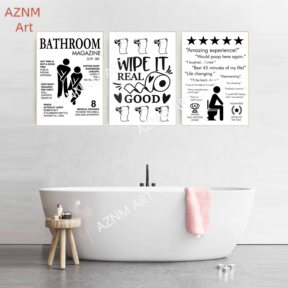 Wall Art Canvas Painting Funny - Home Bathroom Pictures บทวิจารณ์และราคา