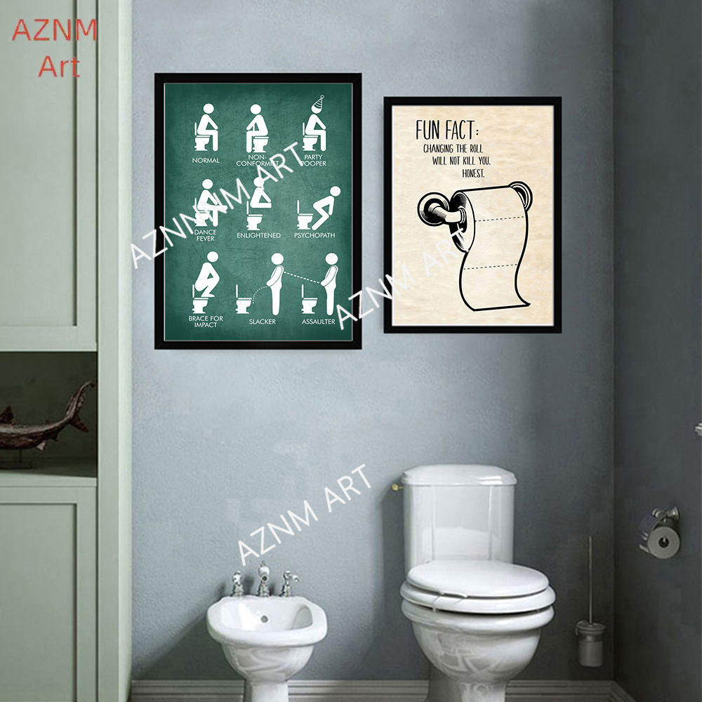 Wall Art Canvas Painting Funny - Home Bathroom Pictures บทวิจารณ์และราคา