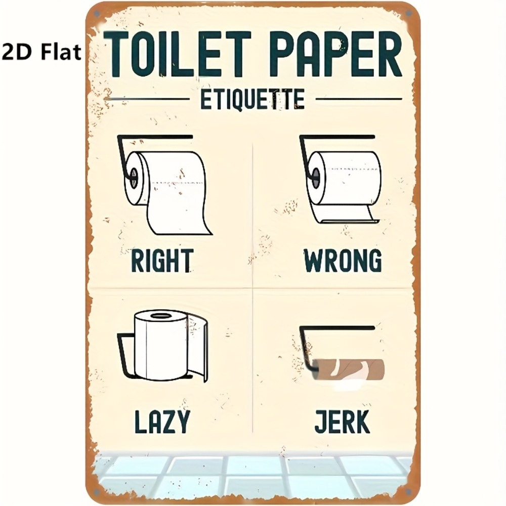 Toilet Paper Etiquette Sign 2D - Home Bathroom Etiquette บทวิจารณ์และราคา
