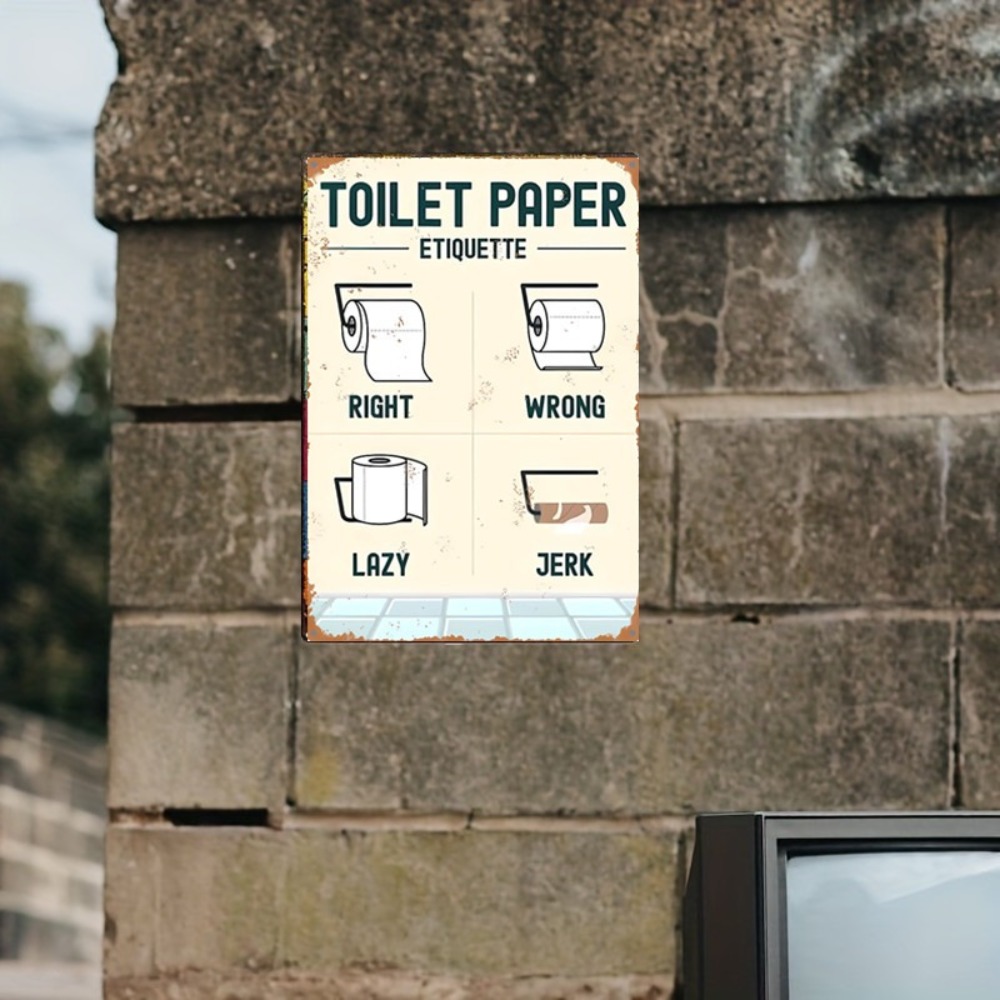 Toilet Paper Etiquette Sign 2D - Home Bathroom Etiquette บทวิจารณ์และราคา