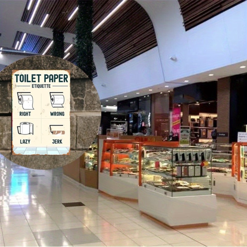 Toilet Paper Etiquette Sign 2D - Home Bathroom Etiquette บทวิจารณ์และราคา