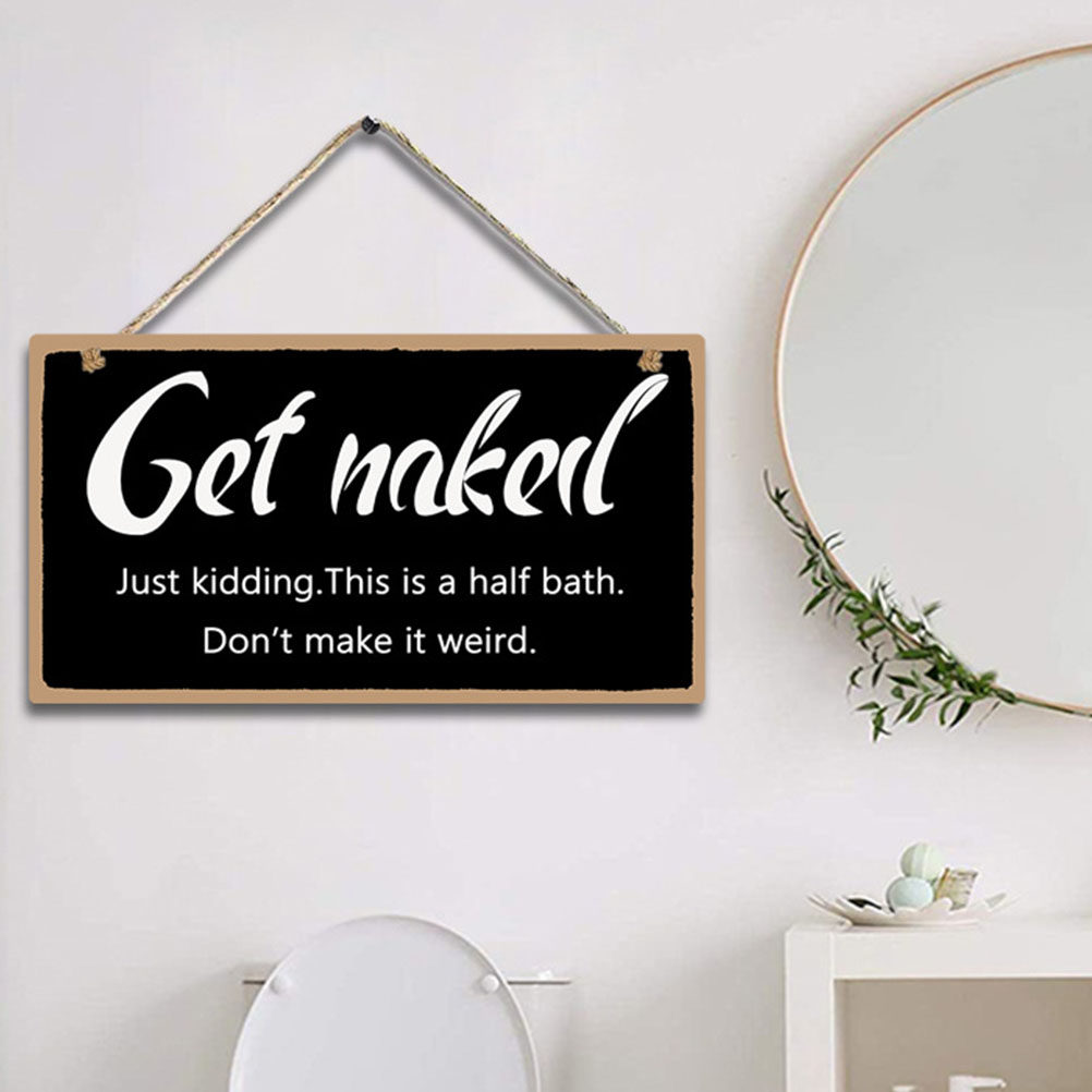 1Pcs Wooden Bathroom Wall Sign - Home Bathroom Door Signs บทวิจารณ์และราคา