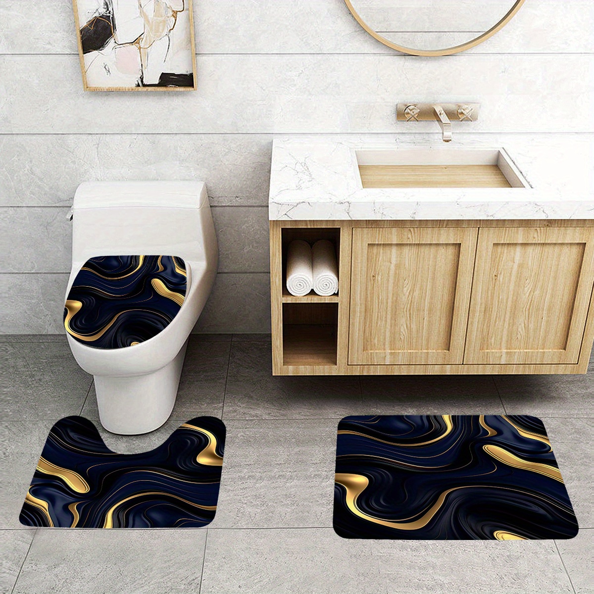 1/3 Piece Black Gold Bath Set  - Zara Home Bathroom Set บทวิจารณ์และราคา