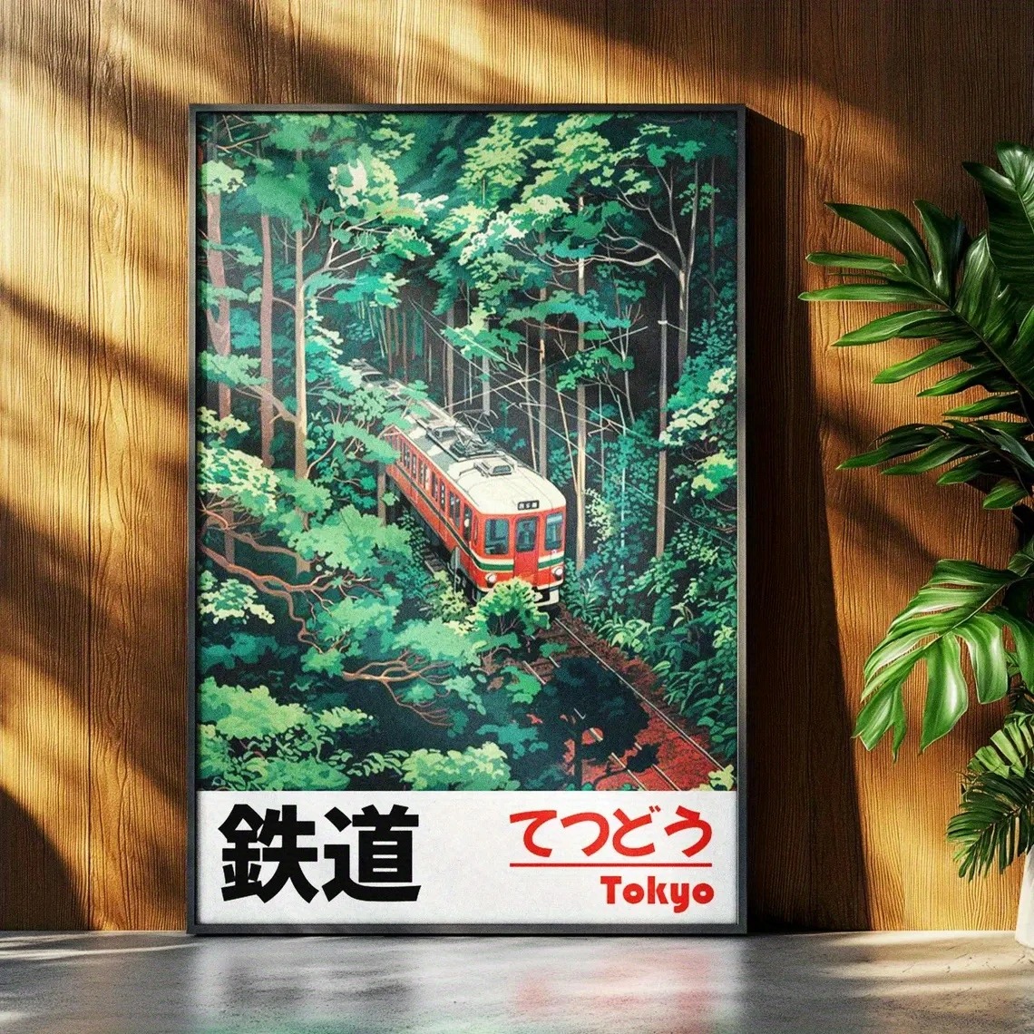 Retro Japanese Landscape Canva - Home Bathroom Pictures บทวิจารณ์และราคา