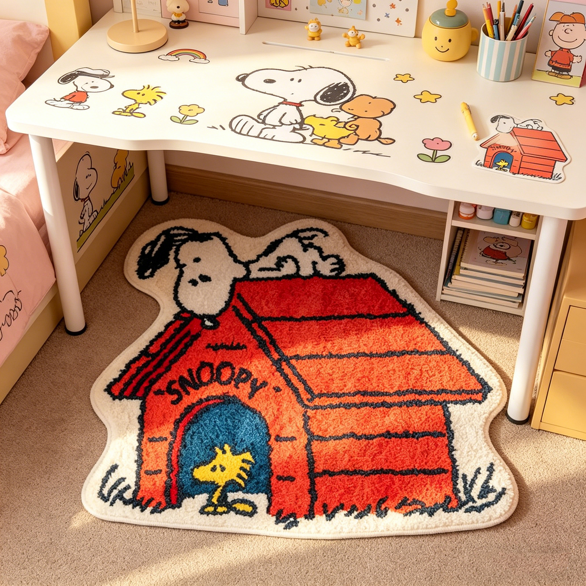 Cute Cartoon Snoopy House Shap - Home Bathroom Mats บทวิจารณ์และราคา