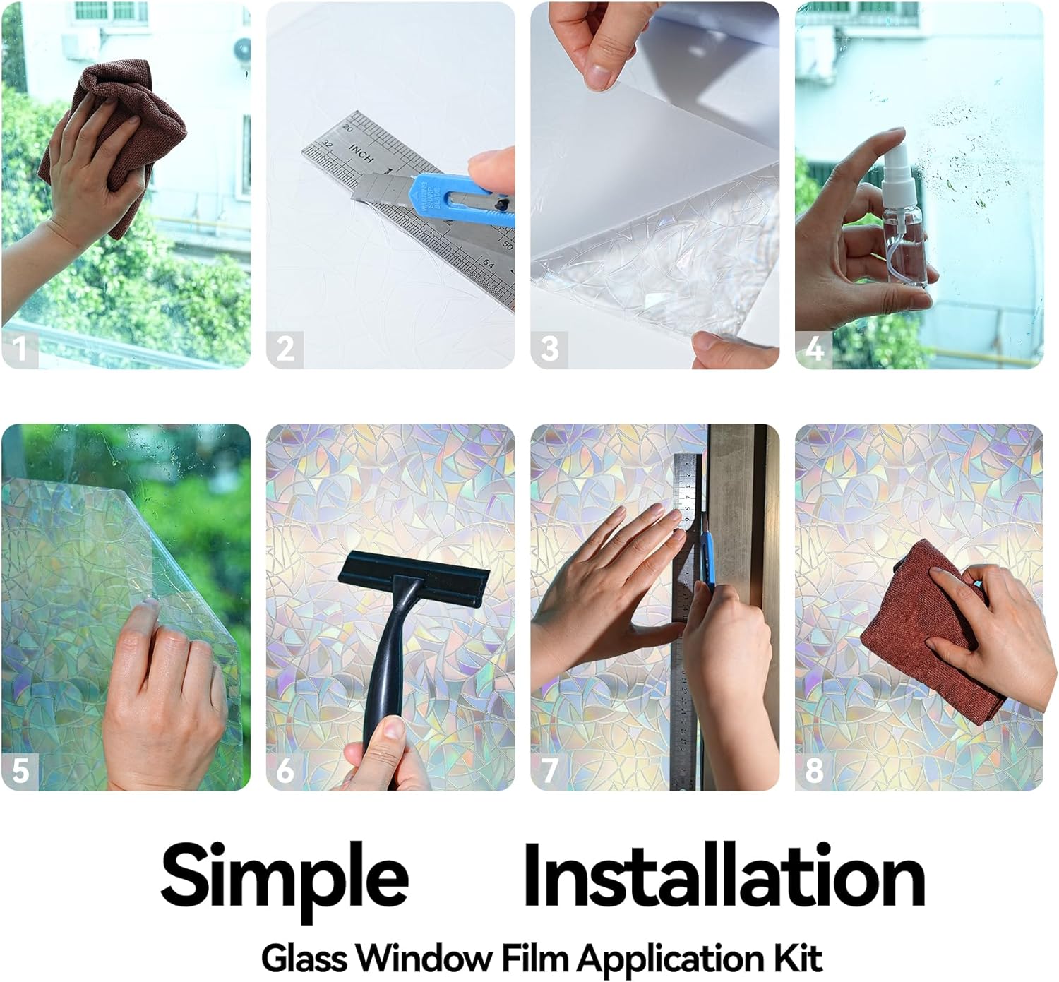 Rainbow Window Cling Privacy F - Home One Bathroom บทวิจารณ์และราคา