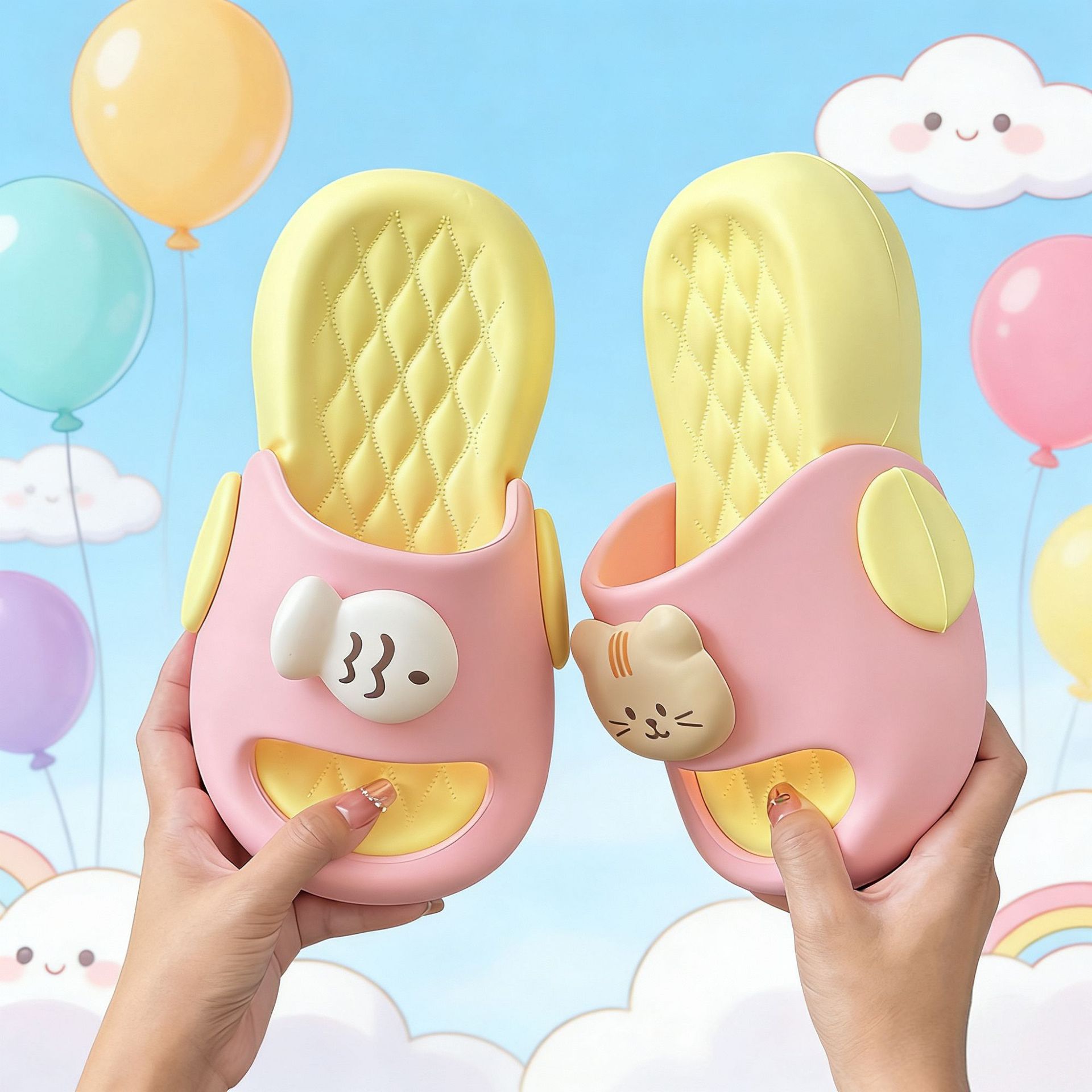 Cartoon kitten platform slippe - Home One Bathroom บทวิจารณ์และราคา