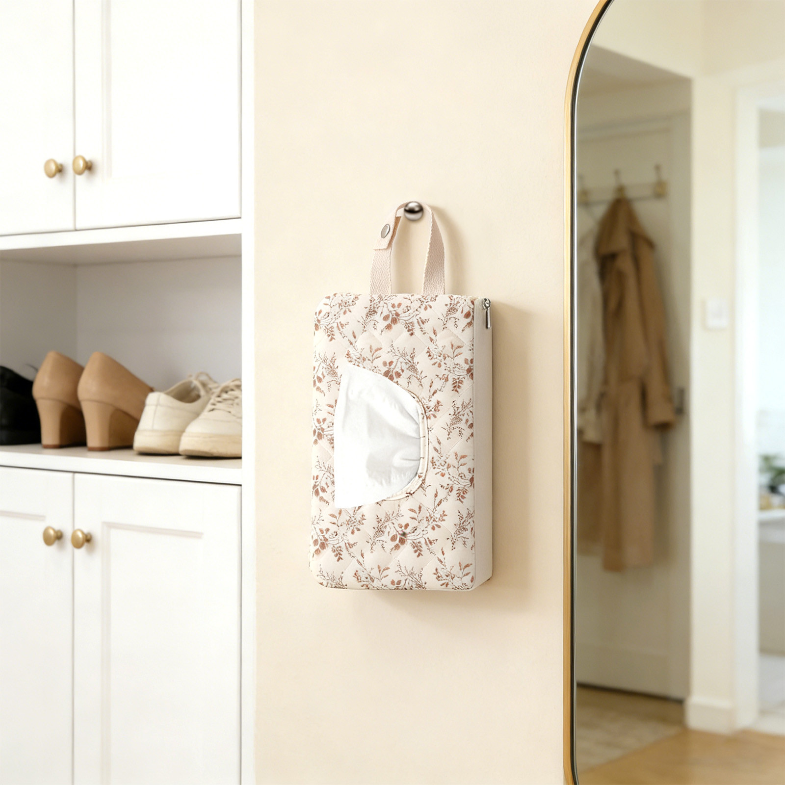 1PC Floral Quilted Tissue Box  - Bathroom Home Improvement บทวิจารณ์และราคา
