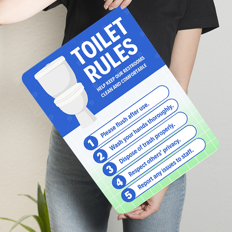 Custom Toilet Rules Metal Sign - Home Bathroom Etiquette บทวิจารณ์และราคา