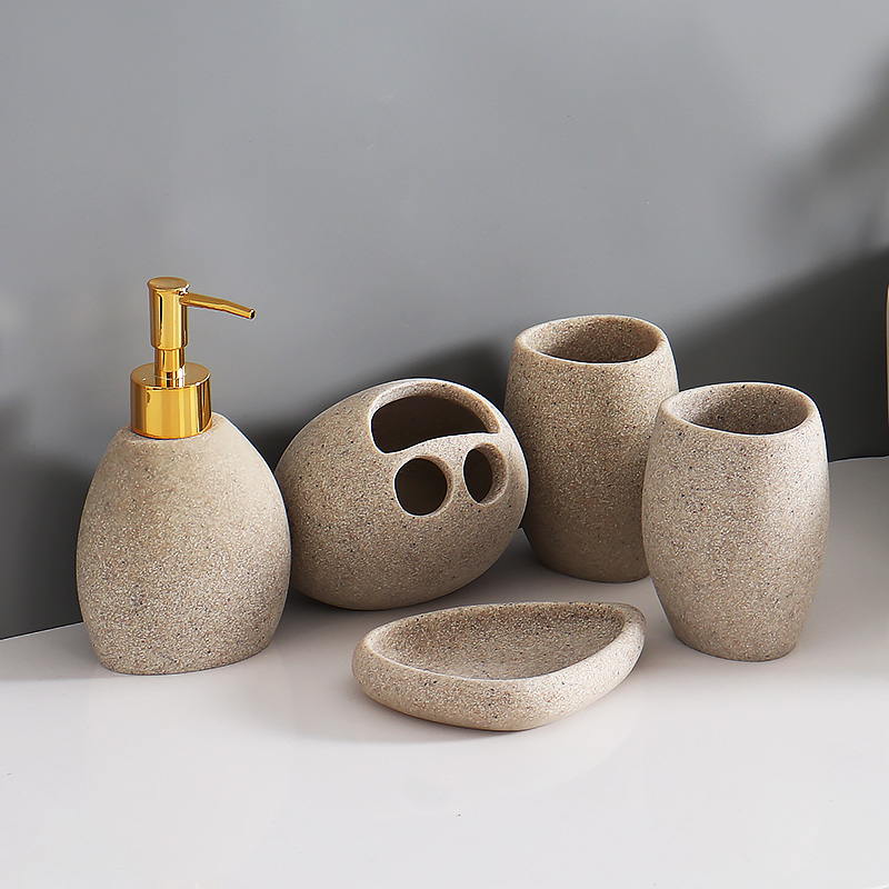 Nordic Resin Sand Lotion Bottl - Zara Home Bathroom Set บทวิจารณ์และราคา
