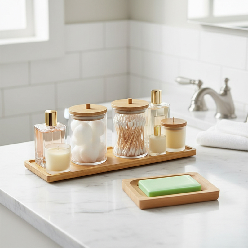 Bamboo Bathroom Accessories Se - Zara Home Bathroom Set บทวิจารณ์และราคา
