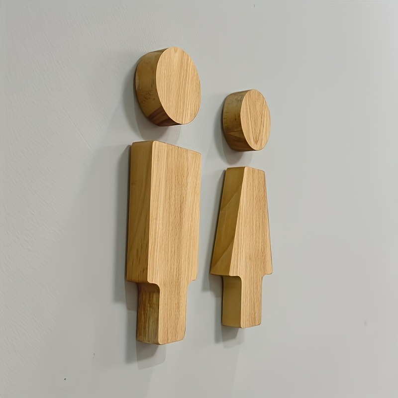 2PCS Wooden Bathroom Sign for  - Home Bathroom Door Signs บทวิจารณ์และราคา