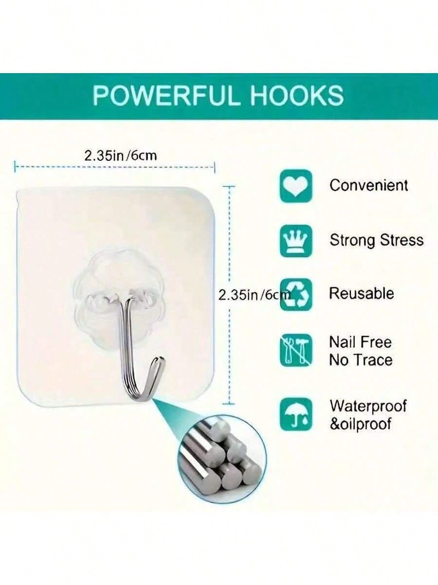 50 Pcs Stick Seamless Wall Hoo - Home Bathroom Key บทวิจารณ์และราคา