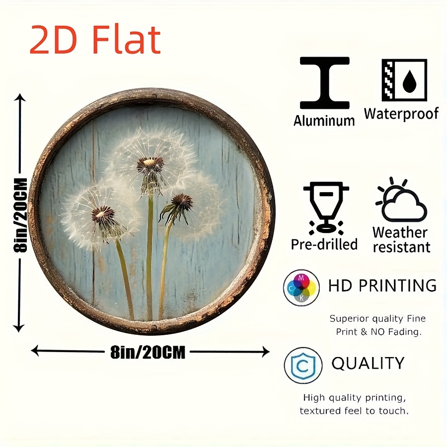 Vintage Rustic Dandelion Wall  - Home Bathroom Door Signs บทวิจารณ์และราคา