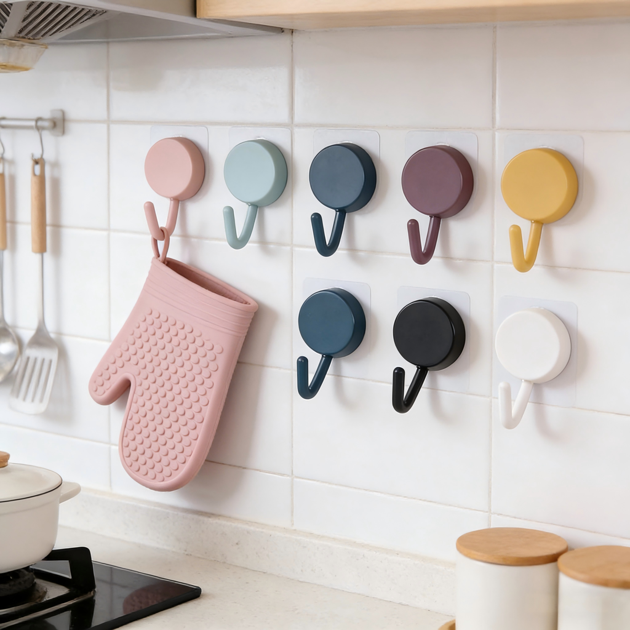 6 PCS Self-Adhesive Wall Hooks - Home Bathroom Key บทวิจารณ์และราคา