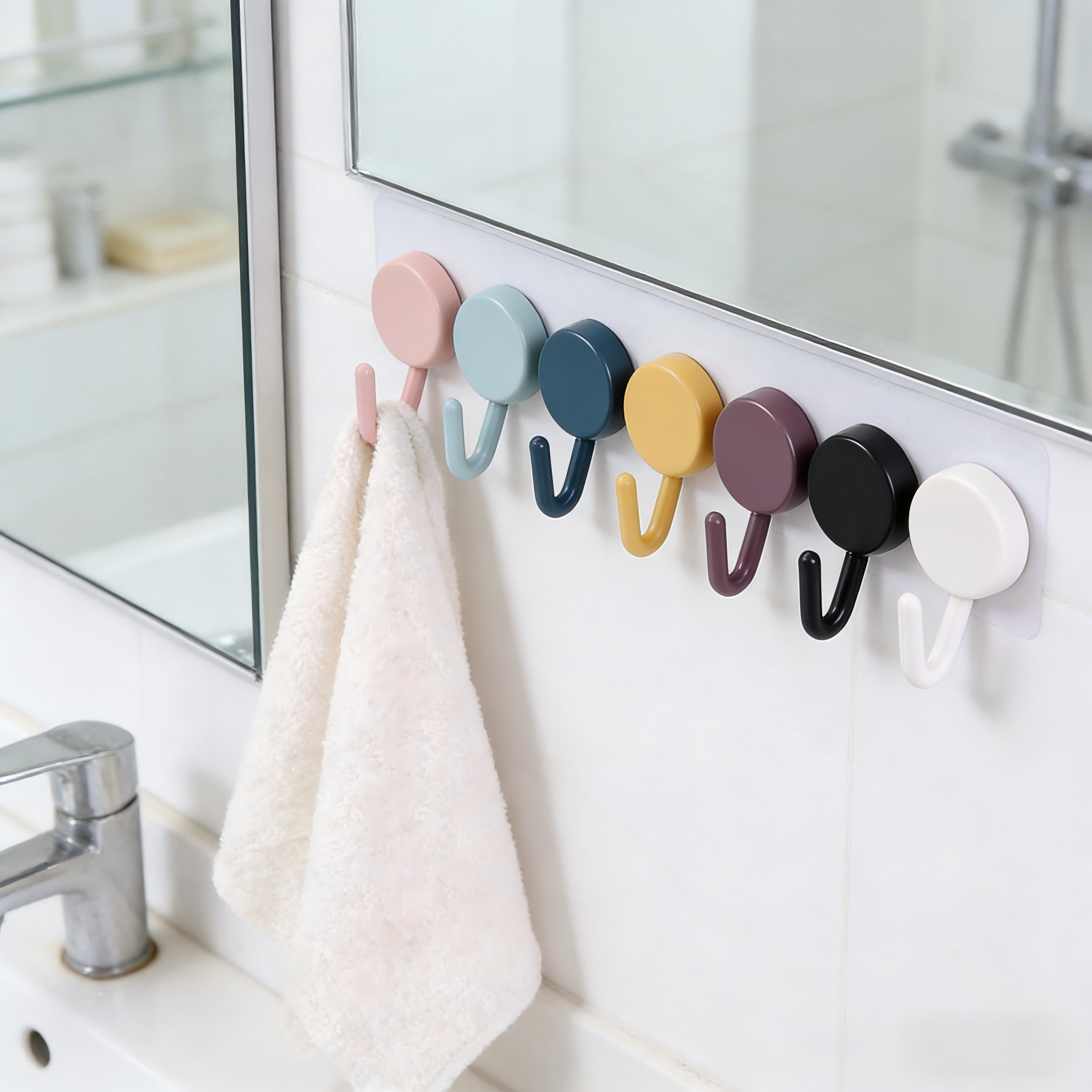 6 PCS Self-Adhesive Wall Hooks - Home Bathroom Key บทวิจารณ์และราคา