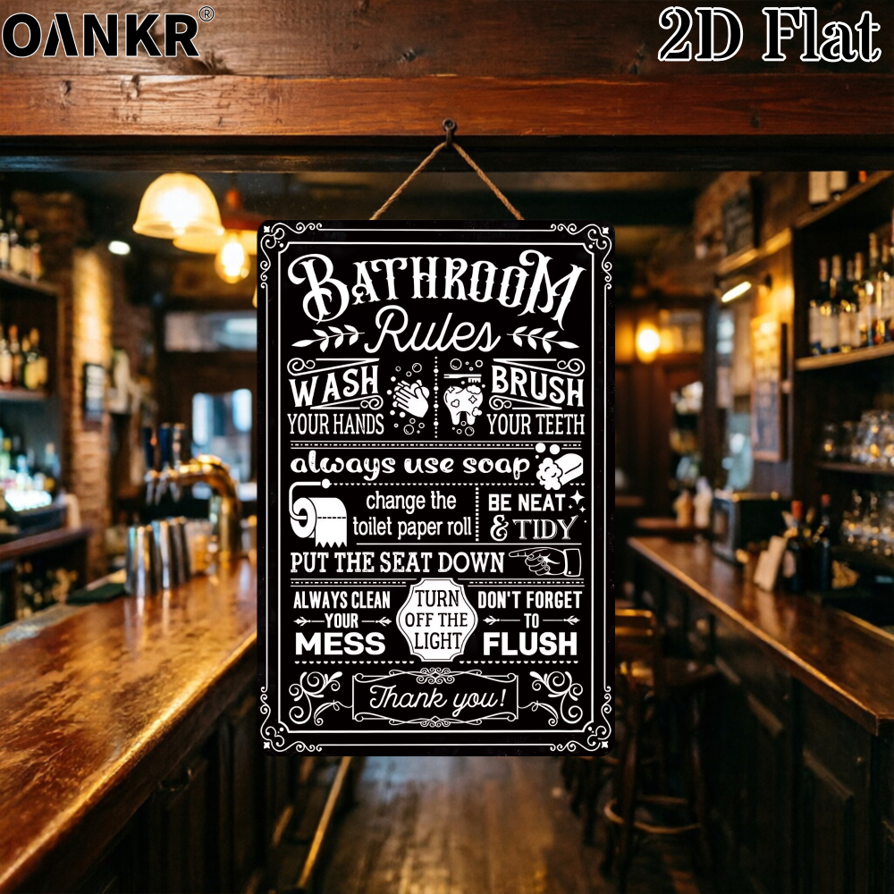 Vintage Bathroom Rules Poster  - Home Bathroom Etiquette บทวิจารณ์และราคา