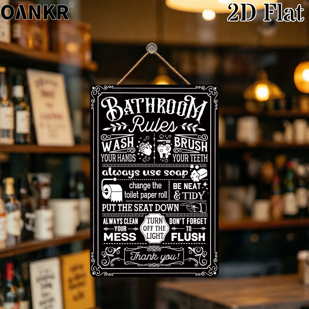 Vintage Bathroom Rules Poster  - Home Bathroom Etiquette บทวิจารณ์และราคา
