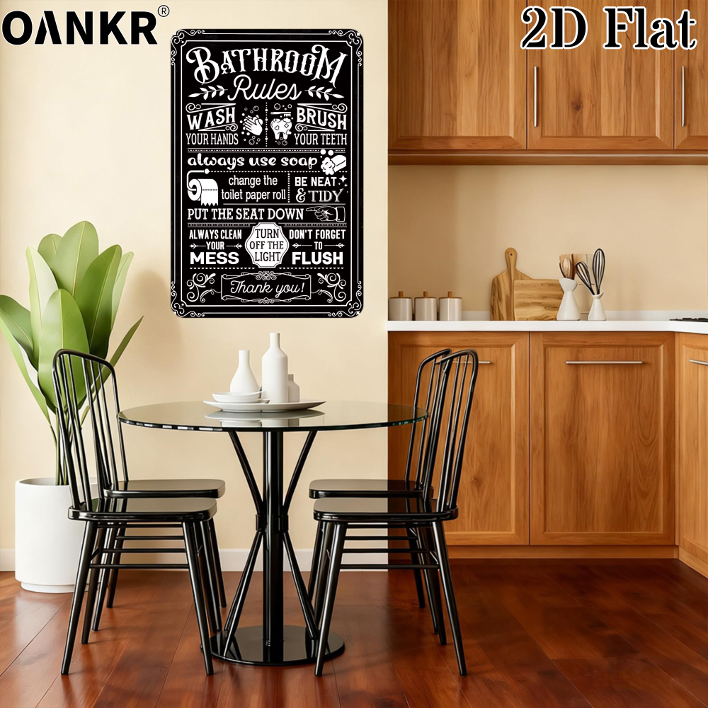 Vintage Bathroom Rules Poster  - Home Bathroom Etiquette บทวิจารณ์และราคา