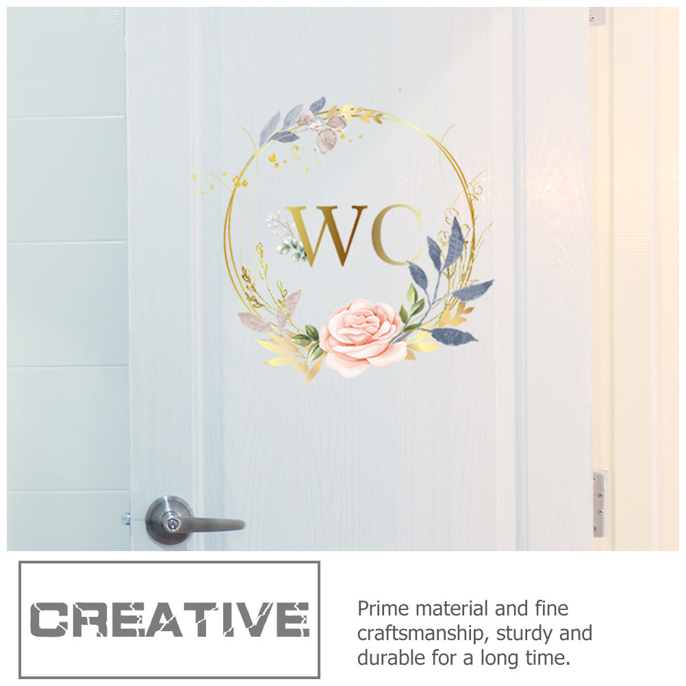 2Pcs Wall Stickers PVC Self ad - Home Bathroom Door Signs บทวิจารณ์และราคา