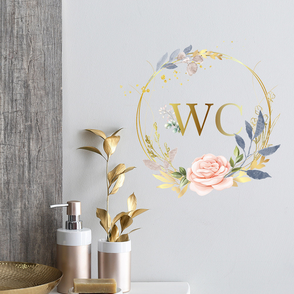 2Pcs Wall Stickers PVC Self ad - Home Bathroom Door Signs บทวิจารณ์และราคา