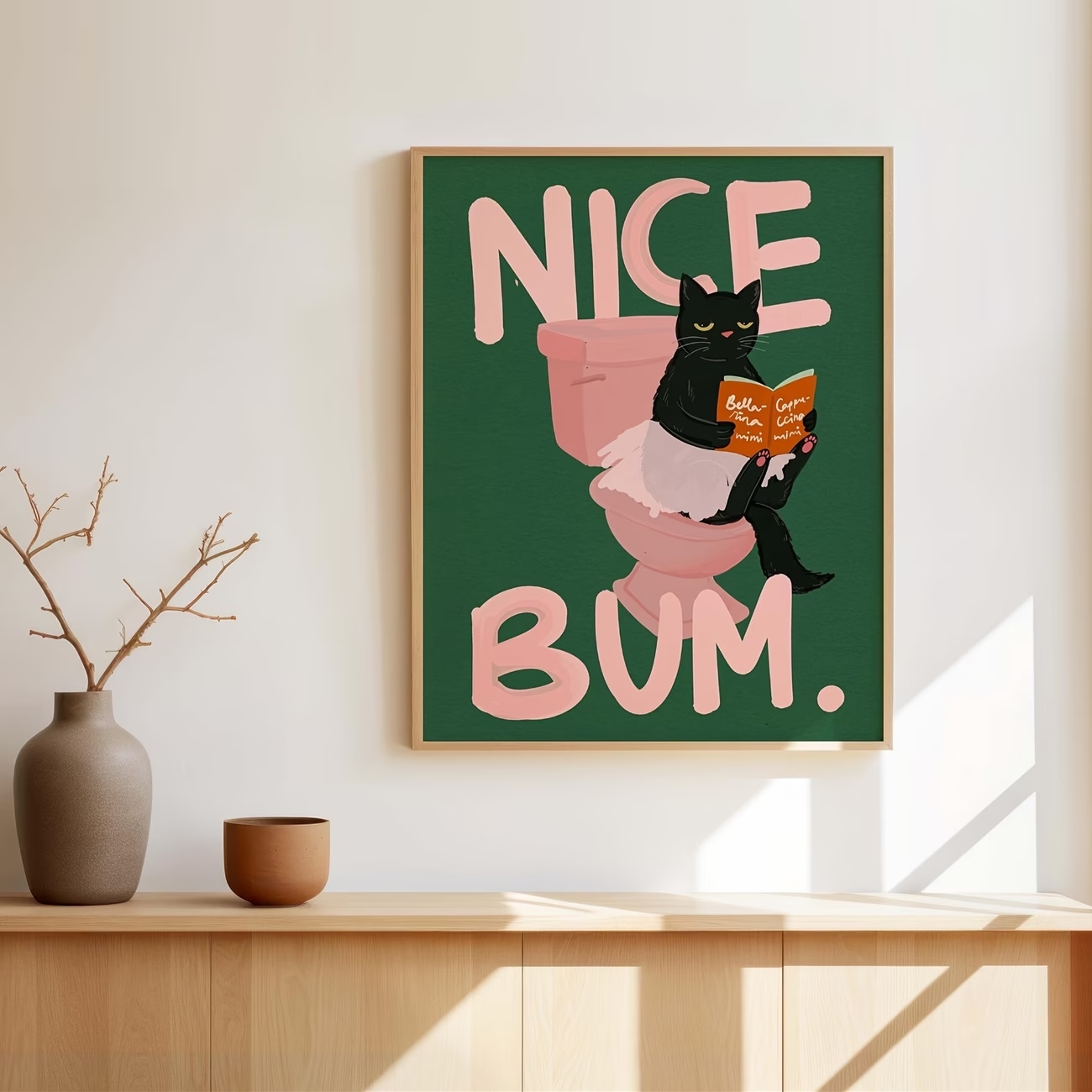 Modern Nice Bum Black Cat Wall - Home Bathroom Pictures บทวิจารณ์และราคา