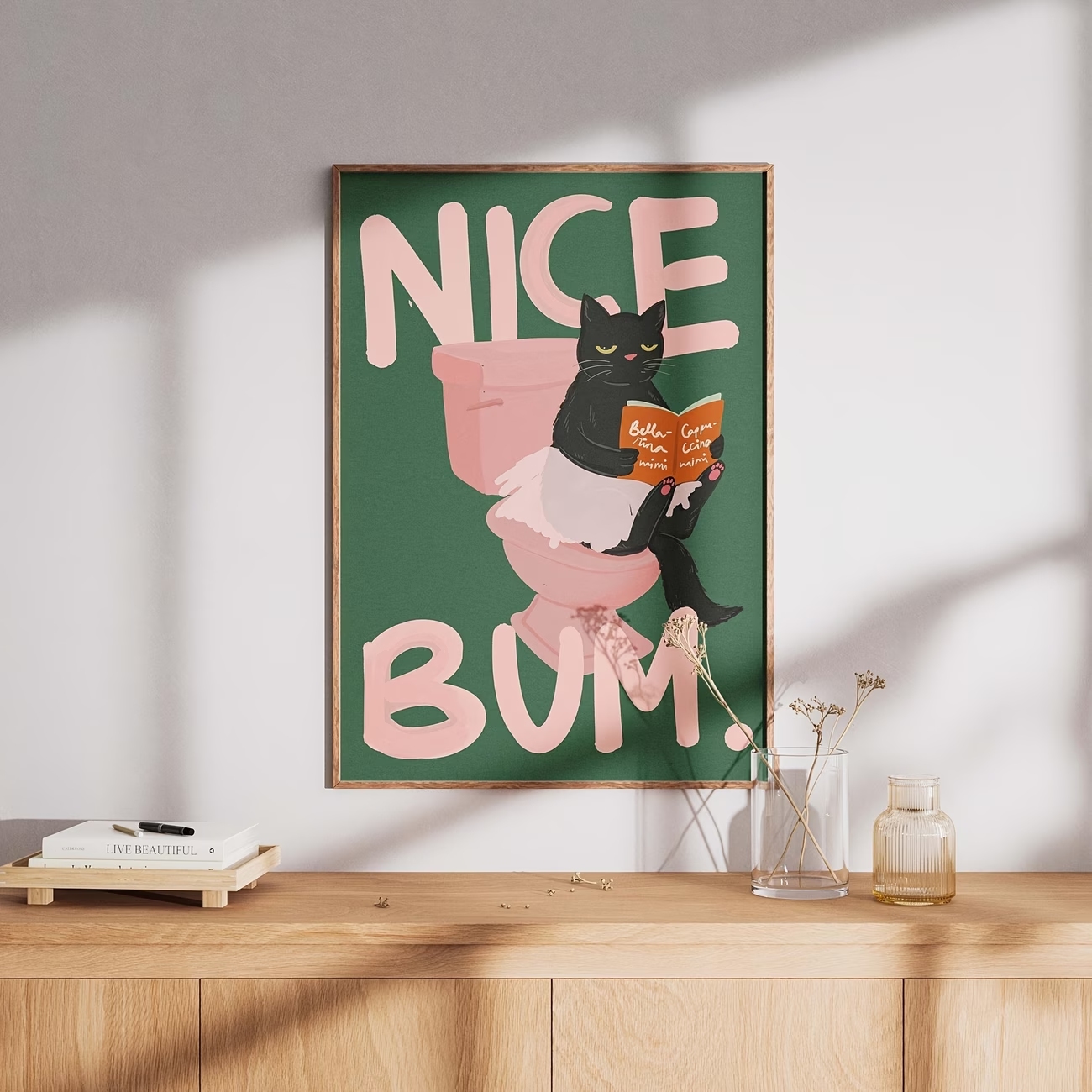 Modern Nice Bum Black Cat Wall - Home Bathroom Pictures บทวิจารณ์และราคา