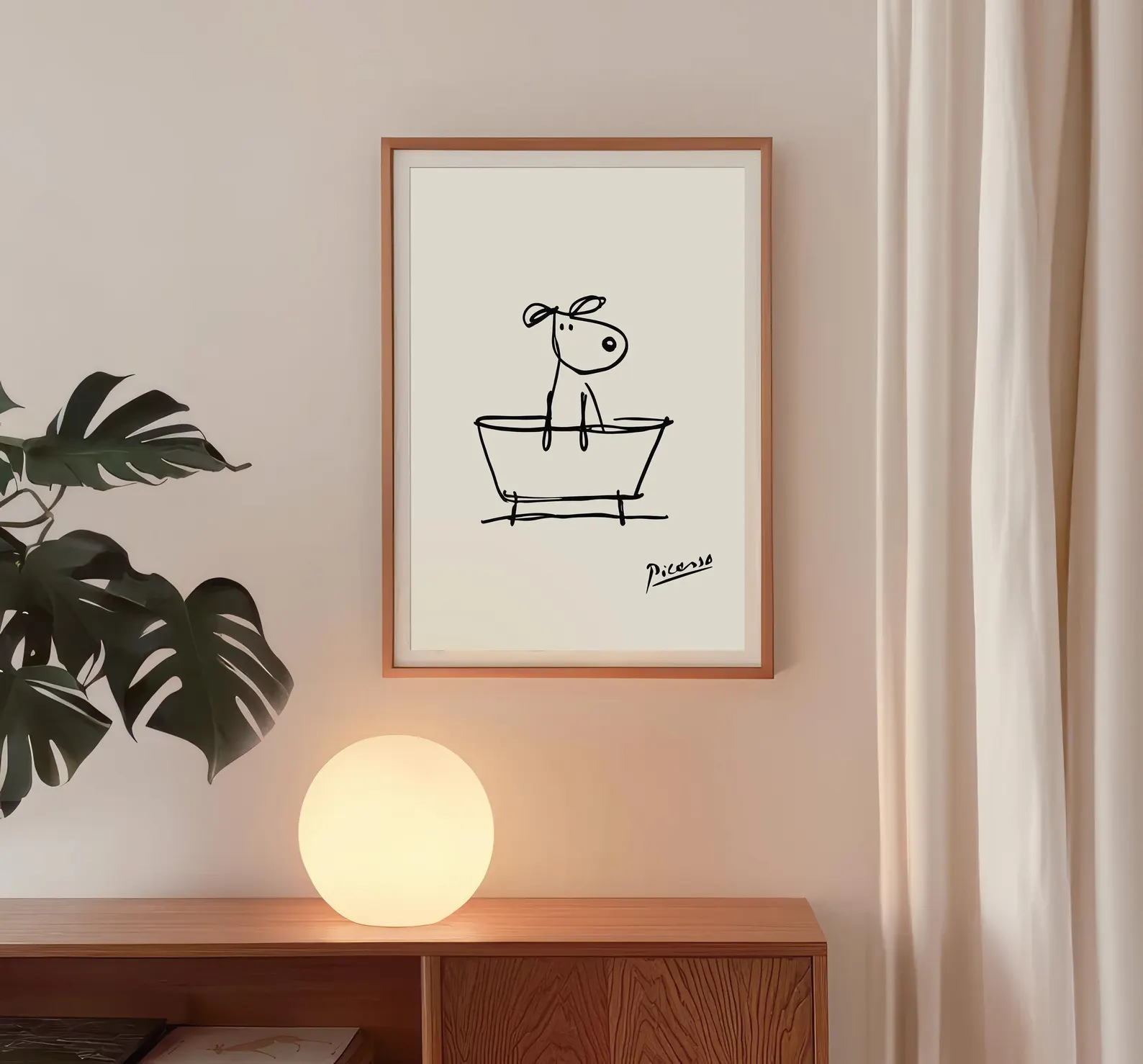 Dog in a Bathtub Wall Art Prin - Home Bathroom Pictures บทวิจารณ์และราคา