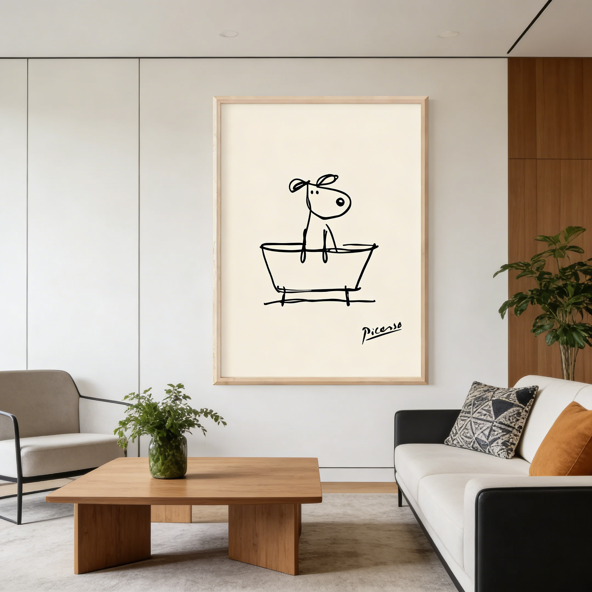 Dog in a Bathtub Wall Art Prin - Home Bathroom Pictures บทวิจารณ์และราคา