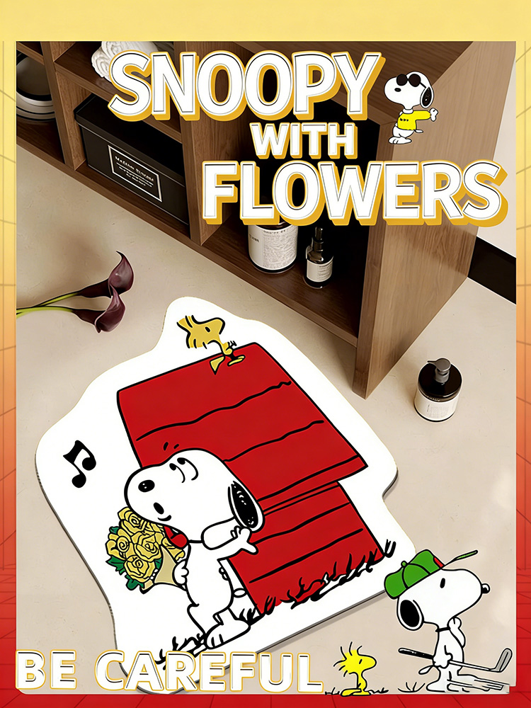 Lovely Snoopy Cartoon Floor Ma - Home Bathroom Mats บทวิจารณ์และราคา
