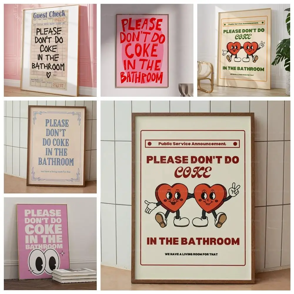 Retro Please Don't Do Coke In  - Home Bathroom Pictures บทวิจารณ์และราคา