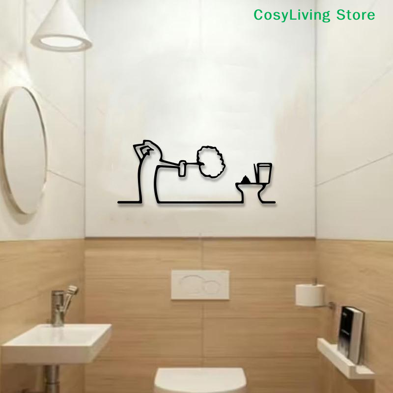 Metal Minimalist Line Bathroom - Home Bathroom Door Signs บทวิจารณ์และราคา