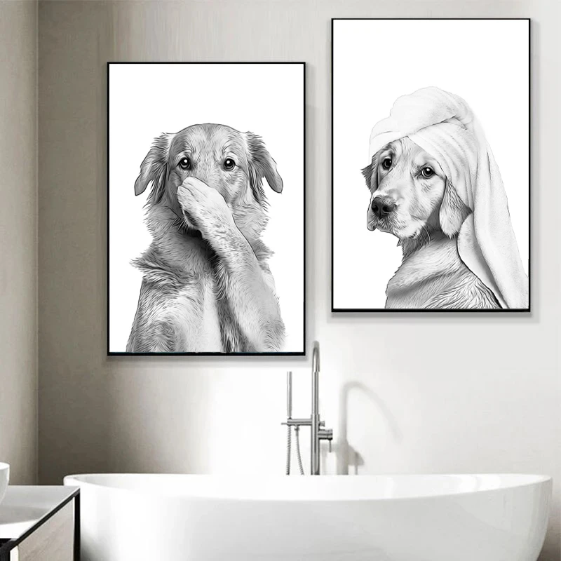 Cat Giraffe Dog Elephant Toile - Home Bathroom Pictures บทวิจารณ์และราคา