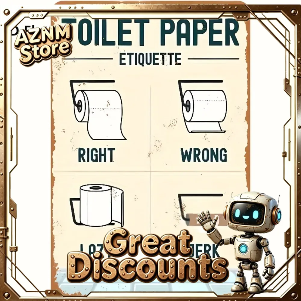 Toilet Paper Etiquette Sign 2D - Home Bathroom Etiquette บทวิจารณ์และราคา