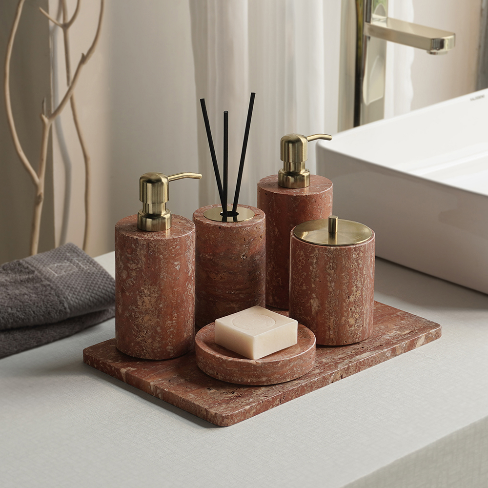 Red Travertine Bathroom Set Vi - Zara Home Bathroom Set บทวิจารณ์และราคา