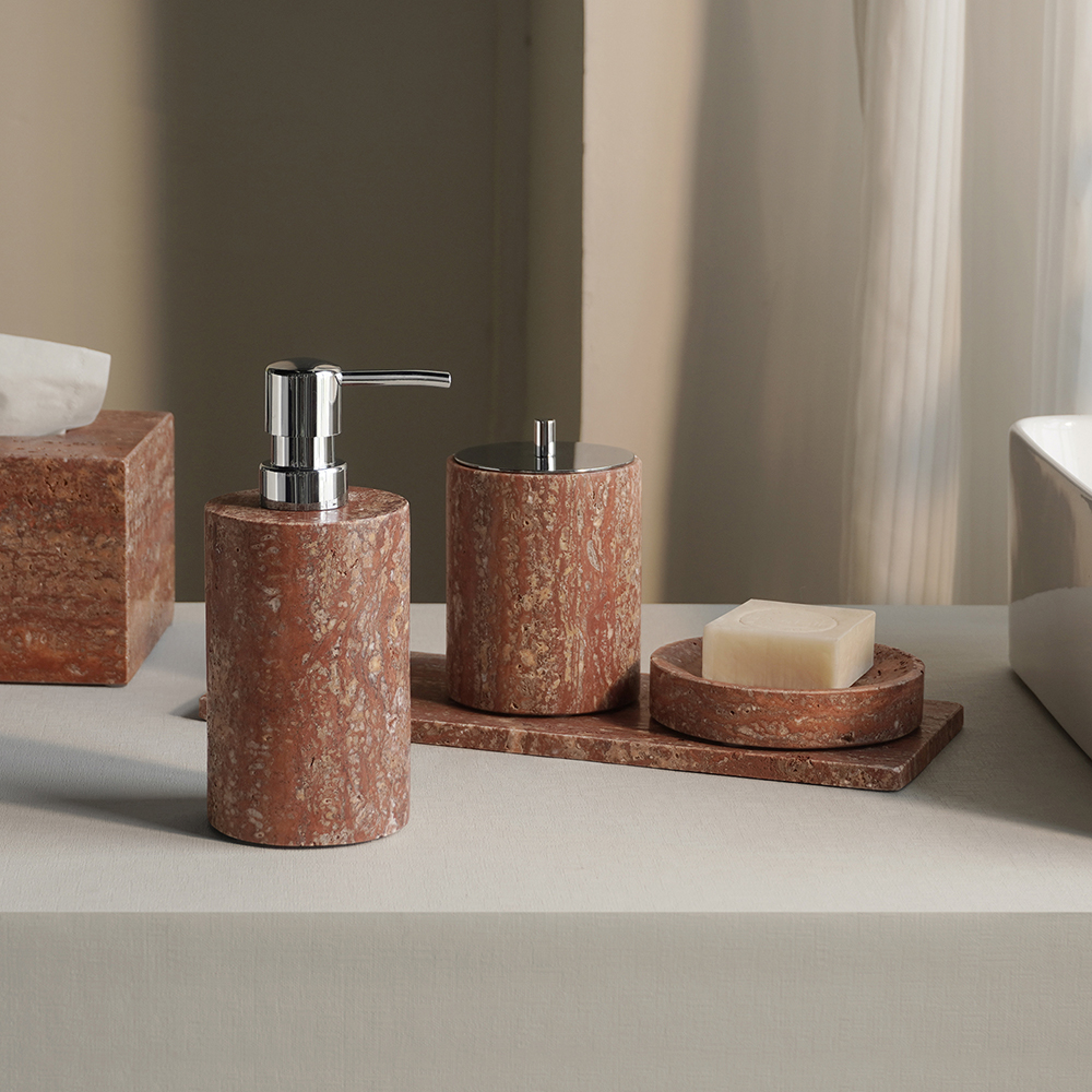 Red Travertine Bathroom Set Vi - Zara Home Bathroom Set บทวิจารณ์และราคา